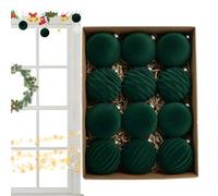 Ornements de Noël | 12 Pièces d'Ornements pour Sapin de Noël - Sphères Veloutées 8 cm pour Mur Décoration Domicile Événement Fêtes de Fin d'Année Mariage