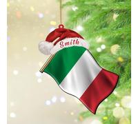 Ornements de Noël 2024 en acrylique pour sapin de Noël - Drapeau de pays patriotique - Pendentif hispanique - Drapeaux européens d'Asie et d'Afrique - Souvenir - Cadeau de collection - Décoration