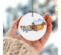 Ornements de Noël 2025 Autriche à suspendre - Poster multicolore coloré - Décoration souvenir explorateur du monde - Cadeau de collection pour les vacances - Céramique