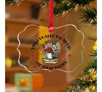 Ornements de Noël 2025 en acrylique de 7,6 cm « Yes I Really Do Need All These Books » - Décoration amusante pour sapin de Noël - Décorations de fête de bibliothécaire - Souvenir - Disque transparent
