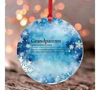 Ornements de Noël 2025 en acrylique pour sapin de Noël avec définition du nom des grands-parents - Avec pendentif - Concept de texte - Typographie - Souvenir - Cadeau de collection - Décoration