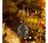 Ornements de Noël 2025 ronds en céramique à suspendre - Souvenir - Lézards gecko - Décorations de Noël pour sapin de Noël, décorations de vacances, cadeaux d'anniversaire de Noël