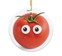 Ornements de Noël 2025 ronds en céramique à suspendre - Souvenir personnalisé « I Love You from My Head Tomates » - Décorations de Noël pour sapin de Noël, décorations de vacances, cadeaux