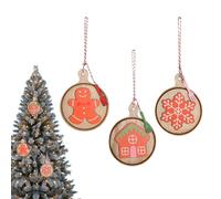 Ornements De Noël - 3 Pièces Pendentif En D'épices Pour Décoration D'arbre Festive, Ornements De Vacances Avec Un Design Charmant, Parfaits Pour Fenêtre, Étagère, Table, Salon, Mur, Affichage Int
