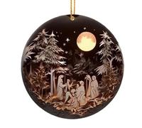 Ornements De Noël À Caractère Religieux,Pendentif en Forme d'arbre en Acrylique 2D,Décorations De Noël | pour Les Fêtes d'hiver La Maison La Voiture Le Sac À Dos L'Église La