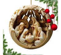 Ornements De Noël À Caractère Religieux - Pendentif Pour Sapin À Thème Nativité En Acrylique 2D | Décorations De Sapin De Noël - Pour Les Fêtes D'Hiver La Maison La Voiture Le Sac À Dos L'Église La