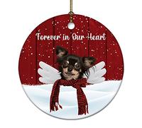 Ornements De Noël À La Mémoire du Chien pour Toujours dans Notre Cœur Caniche Ornement en Céramique Drôle Créatif Décorations De Noël