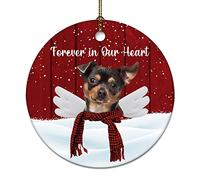 Ornements De Noël À La Mémoire du Chien pour Toujours dans Notre Cœur Chien Maltais Ornement en Céramique Créatif Personnalisable Décorations Noël Sapin Pendentifs