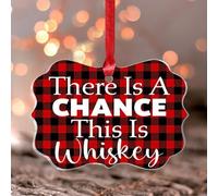 Ornements de Noël à suspendre avec inscription « There Is A Chance This Is Whisky » - Décoration d'intérieur - Papillon transparent - En acrylique - Pour enfants, filles, fils