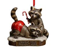 Ornements De Noël Amusants En Forme De Raton Laveur, Avec Un Savoir-faire Détaillé, En Résine, Pendentif En Forme De Raton Laveur De Vacances, Décoration D'arbre Peinte À La Main, Design En Boucl