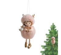 Ornements de Noël Angel,Porte-clés en Peluche Douce avec des Andouillers et Une Lumière Intégrée | Décorations De Noël en Ange,Cadeaux pour Femme Enfant Famille Fête Intérieur Extérieur