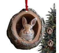 Ornements de Noël Animaux - Décorations acryliques 2D inspirées de la Faune pour Sapin, intérieur, Sac et célébrations | Inclut Raton Laveur, hérisson, Lapin, Oiseau et habitants des Bois