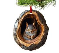 Ornements de Noël Animaux - Décorations acryliques 2D inspirées de la Faune pour Sapin, intérieur, Sac et célébrations | Inclut Raton Laveur, hérisson, Lapin, Oiseau et habitants des Bois