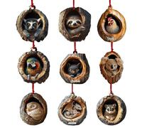Ornements de Noël Animaux | Modèle Animal d'Arbre | Décoration d'Animaux de la Forêt | Ornements Suspendus en Acrylique 2D pour Décor d'Arbre