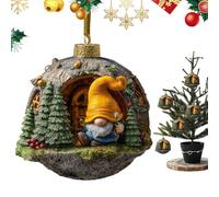 Ornements de Noël avec gnomes - pendentifs festifs en acrylique 2D, pièces décoratives pour gnomes festifs, pendentifs saisonniers pour nains, figures décoratives d'hiver en acrylique, a