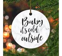Ornements De Noël Bébé, Il Fait Froid Dehors Ornement en Céramique Drôle Créatif Décorations Noël Sapin Pendentifs