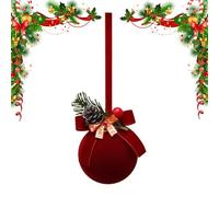 Ornements de Noël - Boule Rouge de 15,75 Pouces pour décoration Festive affluquée, Swing Facile avec Design de gage, Affichage saisonnière pour la Maison du Magasin, Festival, fête, décoration de
