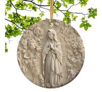 Ornements De Noël Catholiques À Effet 3D - Pendentif de Sapin de Noël en Acrylique - Décoration Suspendue De Fêtes pour Maison Salon Petit Espace Appartement École Salle De Classe Magasin De