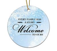Ornements De Noël Chaque Famille A Une Histoire. Bienvenue dans La Nôtre. Ornement en Céramique Fête avec Corde Décorations De Noël