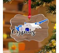 Ornements de Noël chypriote contemporains européens célèbres architecture ferme souvenir disques acryliques transparents construction moderne œuvre d'art paysage urbain boule de Noël décoration arbre