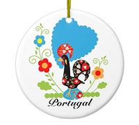 Ornements De Noël Coq Portugais De La Chance Céramique Décoration Personnalisable Ornements pour Arbre De Noël avec Corde Noël Ornement, 1 Piece