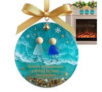 Ornements De Noël D'Amitié,Décoration en Acrylique 2D pour Sapin De Noël,Pendentif Signe D'Amitié | pour Les Femmes, Les Vacances, la Maison, la Voiture, Le Rétroviseur, la Fenêtre