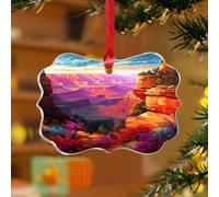 Ornements de Noël dans le parc national des Grands Canyons, peinture de forêt, montagnes, œuvres d'art, à suspendre, disques en acrylique transparent, souvenir de paysage de montagne, souvenir pour