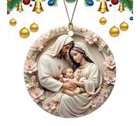 Ornements De Noël De La Nativité, Décoration De Vacances Religieuses en Acrylique 2D - Ornements De Naissance De Jésus | pour Femmes Hommes Famille Amis Voisins Collègues De Travail