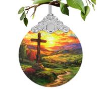 Ornements de Noël de la Nativité,Pendentif de Noël de la Crèche de Noël - Pendentif de Noël de naissance Scène de la Nativité Bénédiction Pendentif acrylique | Décorations de noël rondes en forme de j