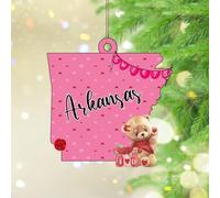 Ornements de Noël de l'Arkansas - Décoration de fête de Noël amusante en acrylique - Cadeau pour lui et elle
