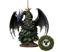 Ornements de Noël de vacances, décoration suspendue festive avec design détaillé, ornement de dragon pour la célébration saisonnière, construction robuste avec finition vive, décoration de Noël pour l