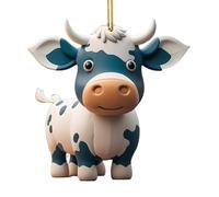 Ornements de Noël de vache - Ornement d'arbre de Noël décor d'animal de ferme,Décor de ferme d'animaux de ferme double face avec lanière pour porte, fenêtre, arbres de Noël