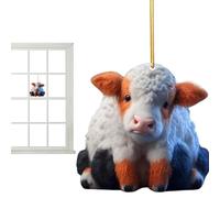 Ornements de Noël de vache,Ornement d'arbre de Noël décor d'animal de ferme | Décor de ferme d'animaux de ferme double face avec lanière pour porte, fenêtre, arbres de Noël