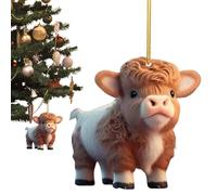 Ornements de Noël de vache, Ornement d'arbre de Noël décor d'animal de ferme, Décor de ferme d'animaux de ferme double face avec lanière pour porte, fenêtre, arbres de Noël [video game]
