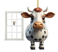 Ornements de Noël de vache,Ornement d'arbre de Noël décor d'animal de ferme - Décoration de maison double face avec lanière pour porte, sac d'école, ferme, fenêtre, arbres de Noël [video game]
