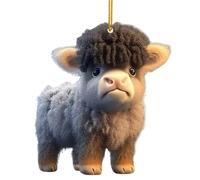 Ornements de Noël de vache,Pendentif de rétroviseur de décor de vache mignon | Décoration de maison double face avec lanière pour porte, sac d'école, ferme, fenêtre, arbres de Noël [video game]