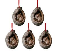 Ornements de Noël - Décorations Mignonnes 2D pour Arbre De Noël | 5 Décorations De Noël avec Pendentif en Acrylique | Raton Laveur Écureuil Oursin Lapin Oiseau Faune Ornement
