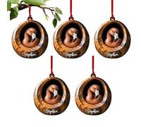 Ornements de Noël - Décorations Mignonnes 2D pour Arbre De Noël | 5 Décorations De Noël avec Pendentif en Acrylique | Raton Laveur Écureuil Oursin Lapin Oiseau Faune Ornement