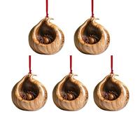 Ornements de Noël - Décorations Mignonnes 2D pour Arbre De Noël | 5 Décorations De Noël avec Pendentif en Acrylique | Raton Laveur Écureuil Oursin Lapin Oiseau Faune Ornement