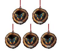 Ornements de Noël - Décorations Mignonnes 2D pour Arbre De Noël | 5 Décorations De Noël avec Pendentif en Acrylique | Raton Laveur Écureuil Oursin Lapin Oiseau Faune Ornement