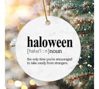 Ornements De Noël Dictionnaire De Définitions Et De Significations du Mot « Halloween » Ornement en Céramique Classique Drôle Décoration De Sapin De Noël