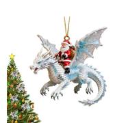 Ornements De Noël Dragon Décoration 2D du Père Noël sur Dragon Volant