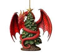Ornements de Noël - Dragonnier au Design Festif, décoration de Vacances pour Un Charme saisonnier, Ornement avec Un Savoir-Faire détaillé, Accessoire de Maison pour Chambre, Mur, fenêtre, Couronne de