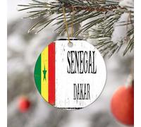 Ornements De Noël Drapeau De La Capitale du Sénégal Drapeau National Déco Festive À Suspendre Drôle Créatif Décorations De Noël