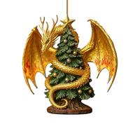 Ornements De Noël du Dragon, Artisanat Détaillé, Or/Rouge/Noir, Décorations D'arbres De Vacances, Ornement De Dragon De Mantel, Réutilisable, pour La Maison, Le Jardin, Les Portes, Les Fenêtres Et