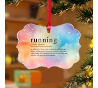 Ornements de Noël en acrylique de 7,6 cm - Décoration de Noël 2025 - Décoration de Noël - Mots avec définition souvenir - Disque transparent - Étiquette de nom