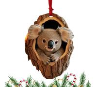Ornements de Noël en acrylique - Ornements de Noël en forme d'animal | Pendentif de sac, koala singe en acrylique 2D, décoration de voiture, décoration d'intérieur, décorations