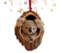 Ornements de Noël en acrylique | pendentif de Noël | Pendentif de sac, koala singe en acrylique 2D, décoration de voiture, décoration d'intérieur, décorations