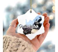 Ornements de Noël en Afrique du Sud, œuvre d'art moderne, paysage urbain, décoration de Noël, décoration de vacances, pendentif en céramique personnalisé pour famille, anniversaire, Nouvel An, maison