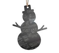 Ornements de Noël en bois en forme de bonhomme de neige - Symboles mathématiques imprimés décoration de sapin de Noël à suspendre avec flocons de neige et formes de Père Noël